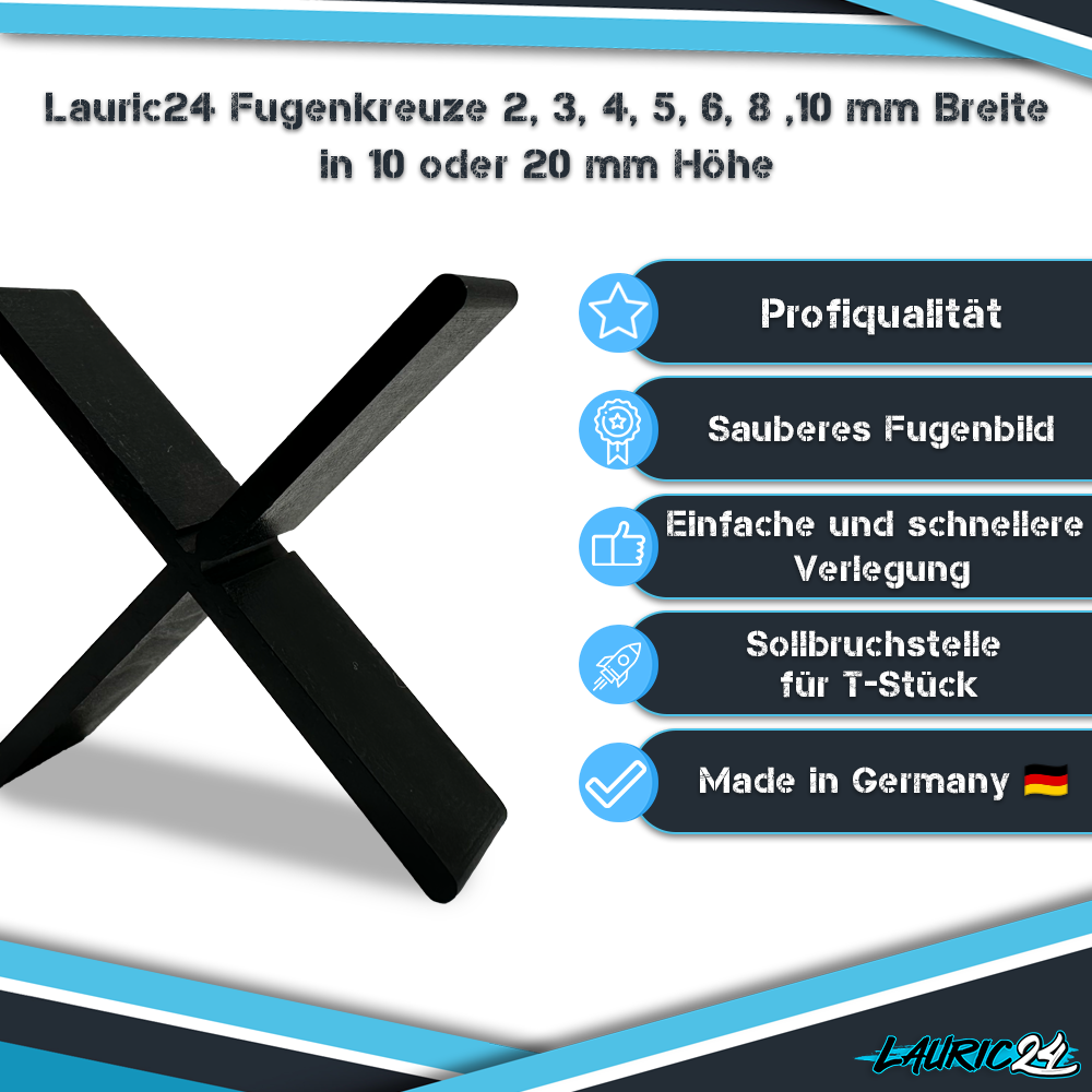 Fugenkreuze 3 mm x 20 mm - 1000 Stück