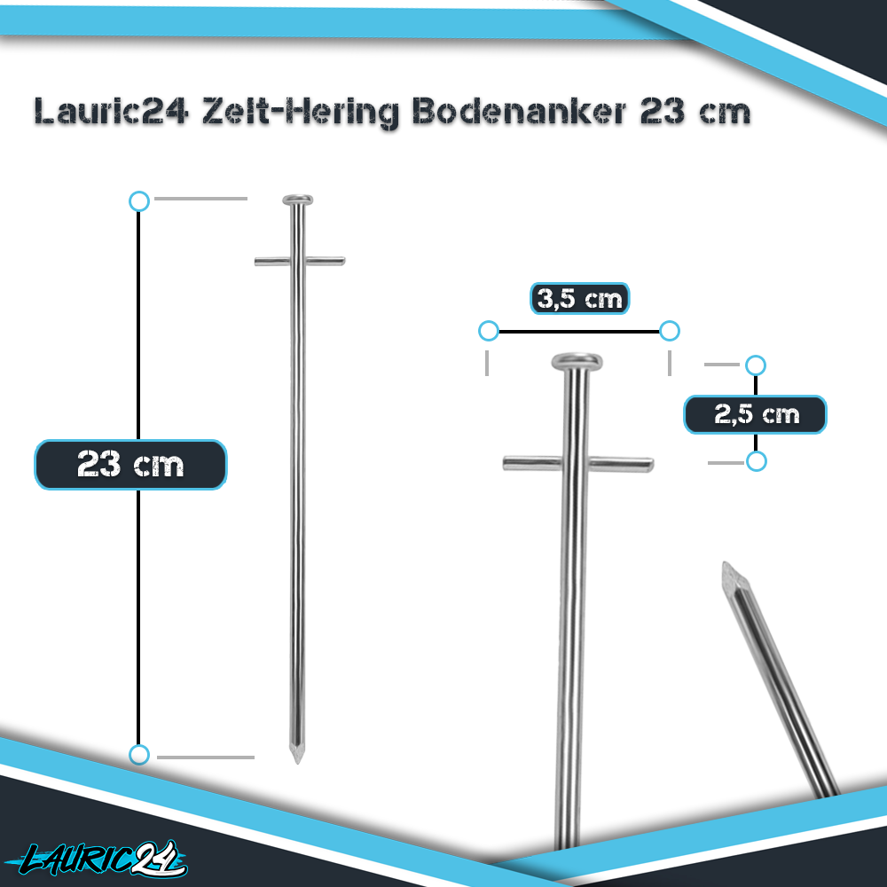 Zelt-Hering aus Stahl 23 cm 50 Stück